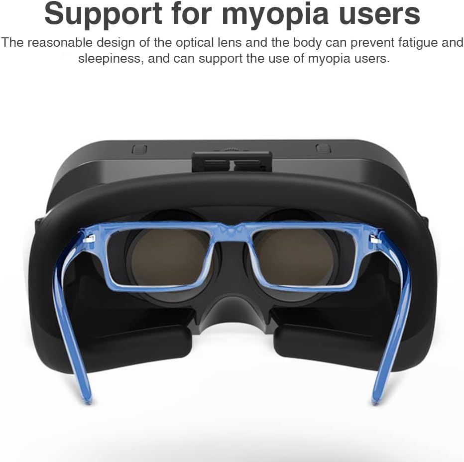 VR Headset 3D VR Glasses Universal Virtual Reality Goggles Support 360°Panorama Large Screen An-ti Bluelight Adjustable Pupil Distance Eye Protection VR Goggles for Movies Games Gift for Kids Adults